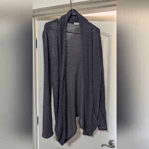 Black Open Knit Cardigan